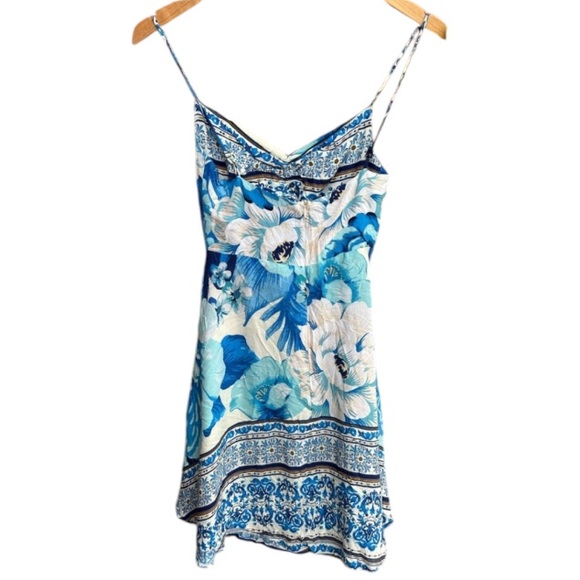 FARM Rio Blue Floral Mini Dress - Picture 3 of 5